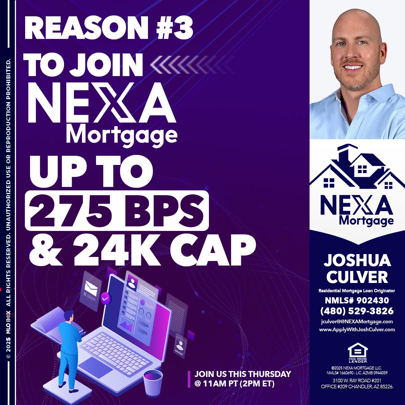REASON 3 - Joshua Culver -Residential Mortgage Loan Originator & Recruiter