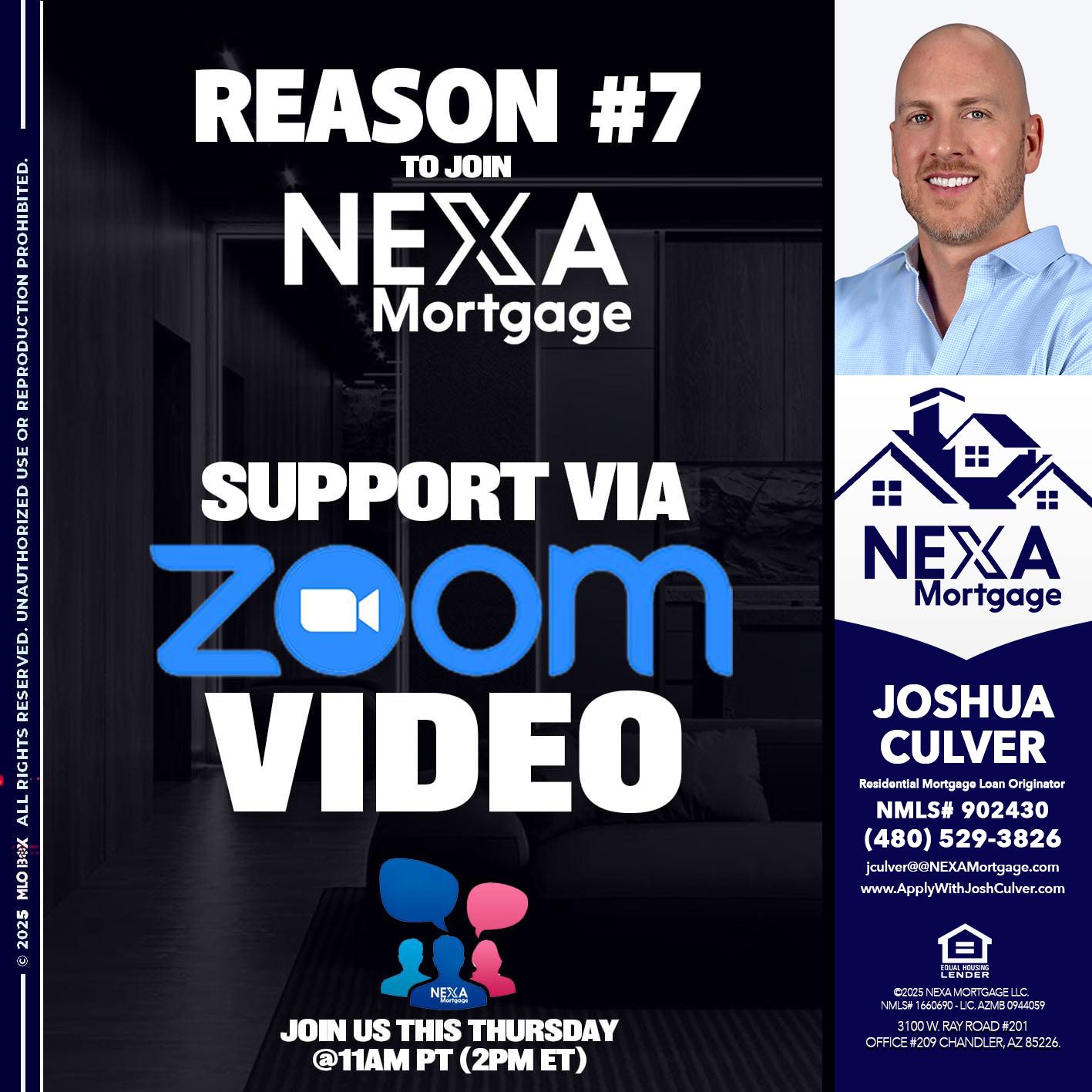 REASON 7 - Joshua Culver -Residential Mortgage Loan Originator & Recruiter
