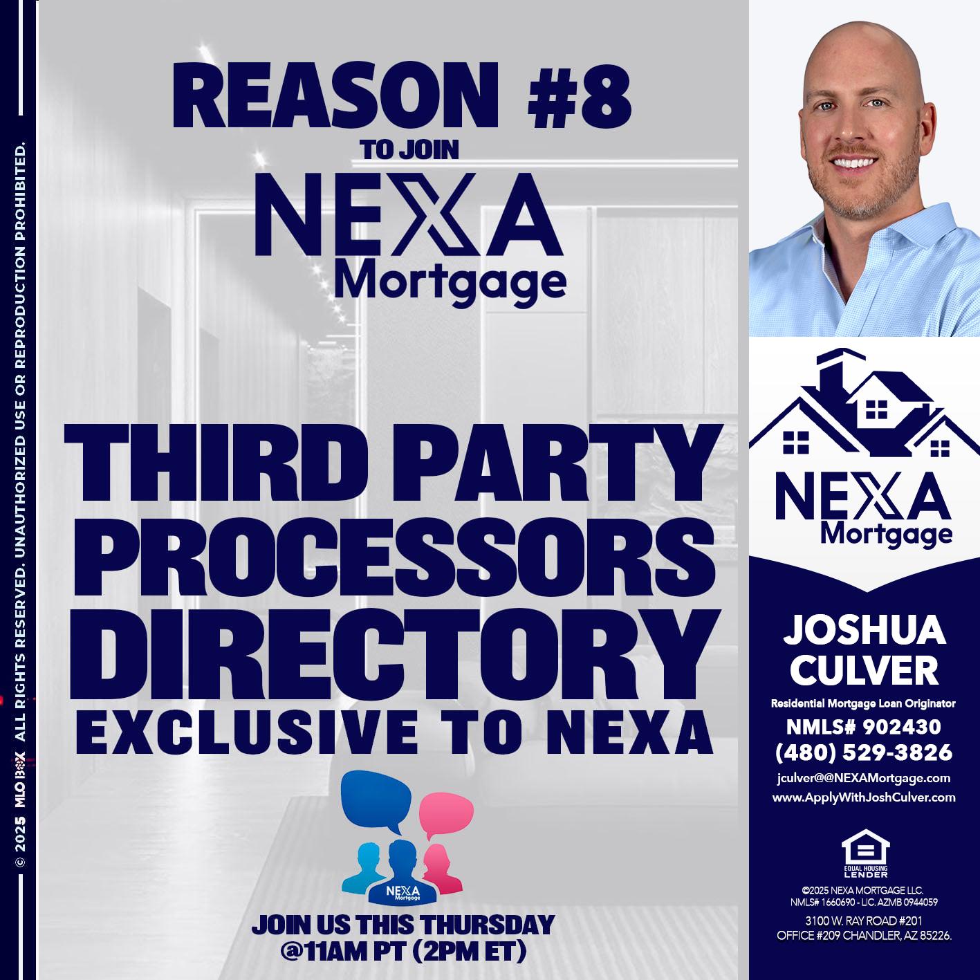 REASON 8 - Joshua Culver -Residential Mortgage Loan Originator & Recruiter