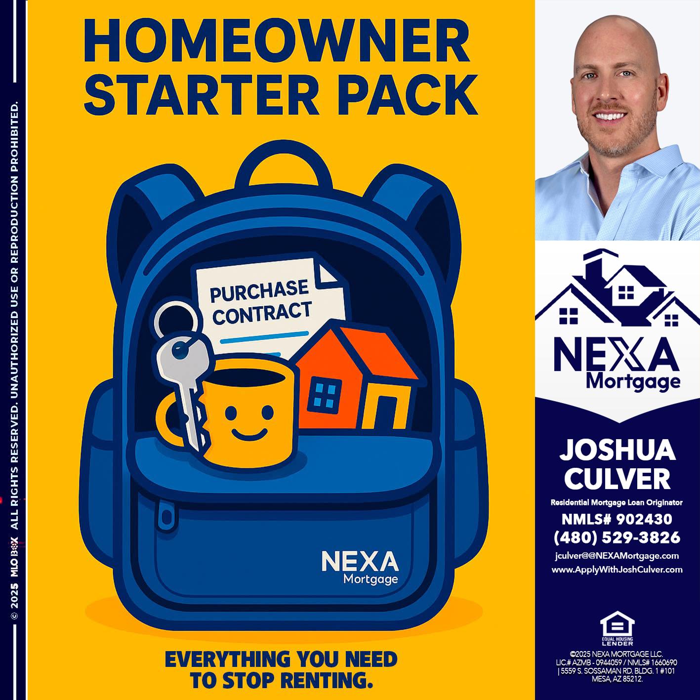NEED A HOMEOWNER PACK.. - Joshua Culver -Residential Mortgage Loan Originator & Recruiter