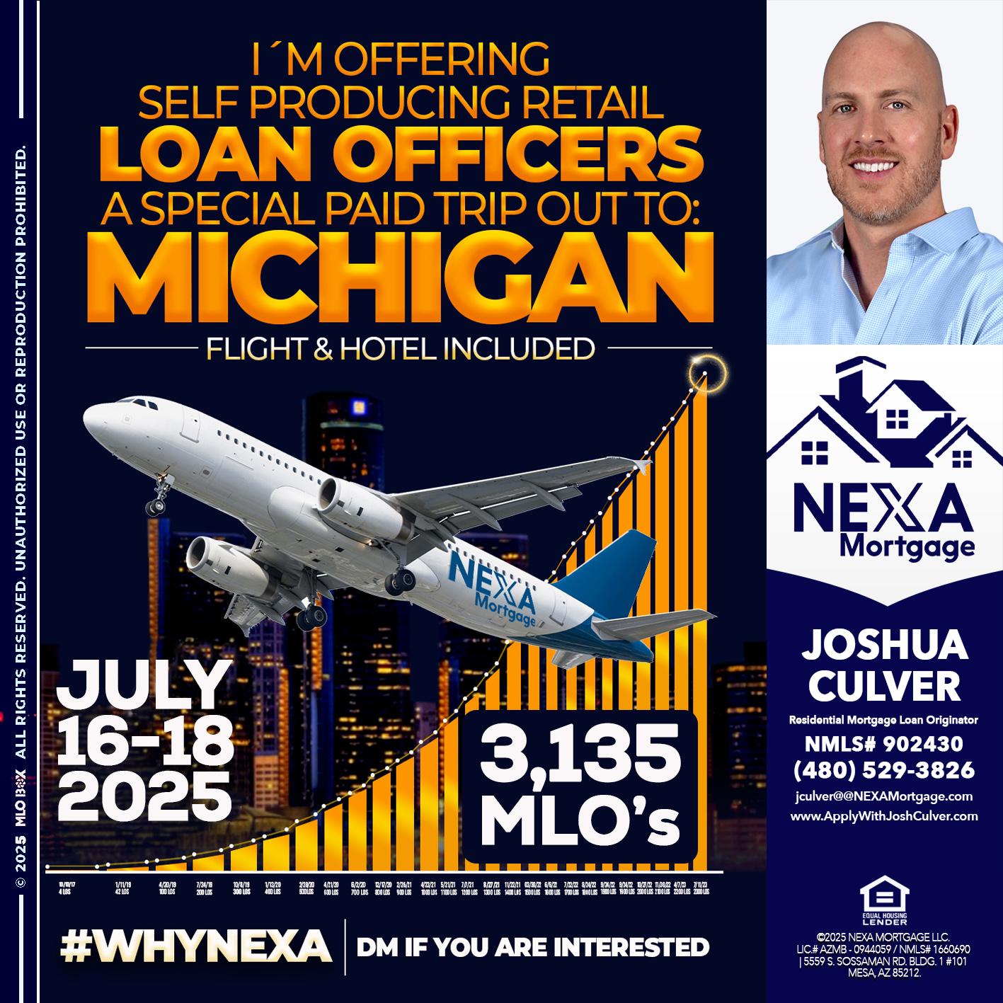 MICHIGAN TRIP - Joshua Culver -Residential Mortgage Loan Originator & Recruiter