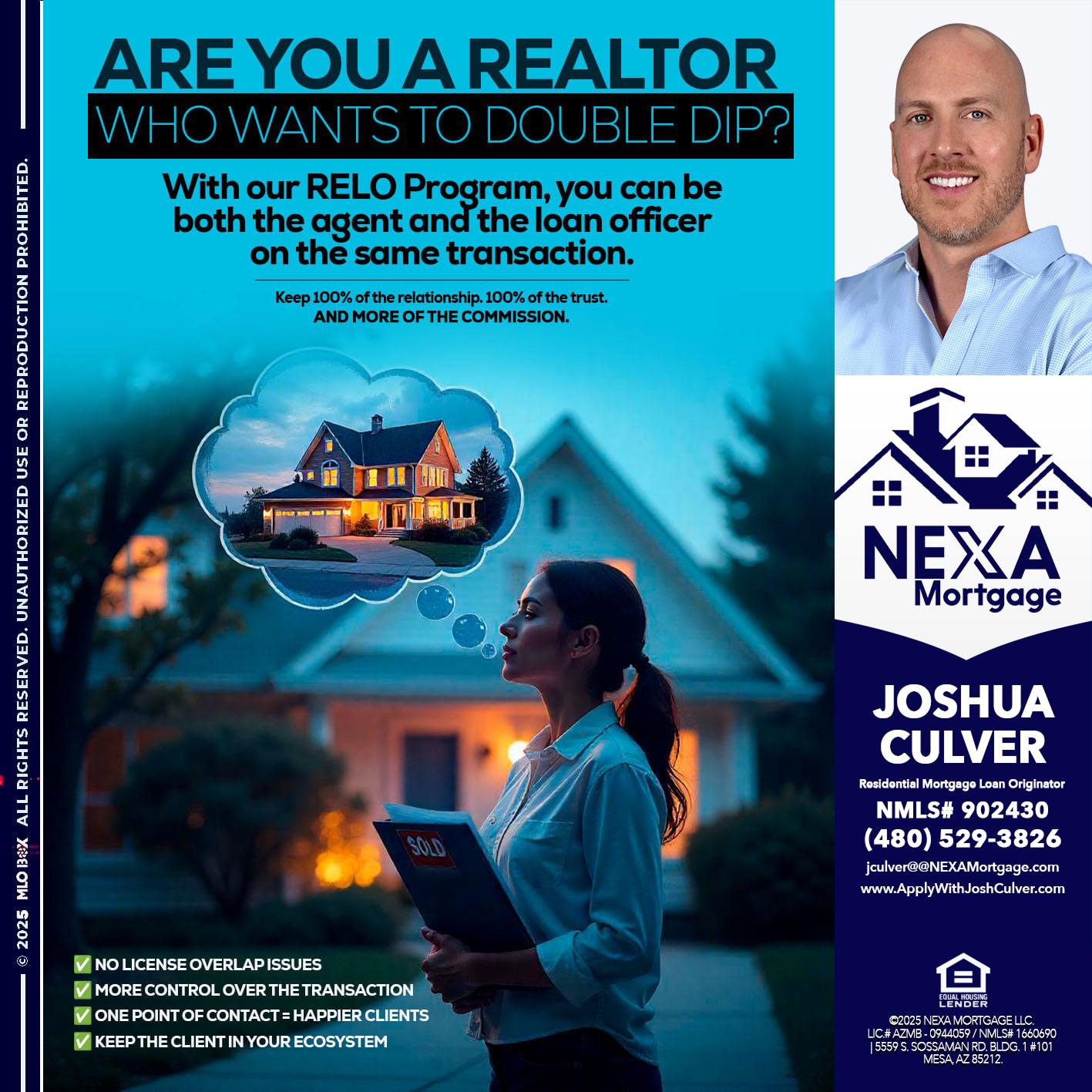 Are you a Realtor? - Joshua Culver -Residential Mortgage Loan Originator & Recruiter