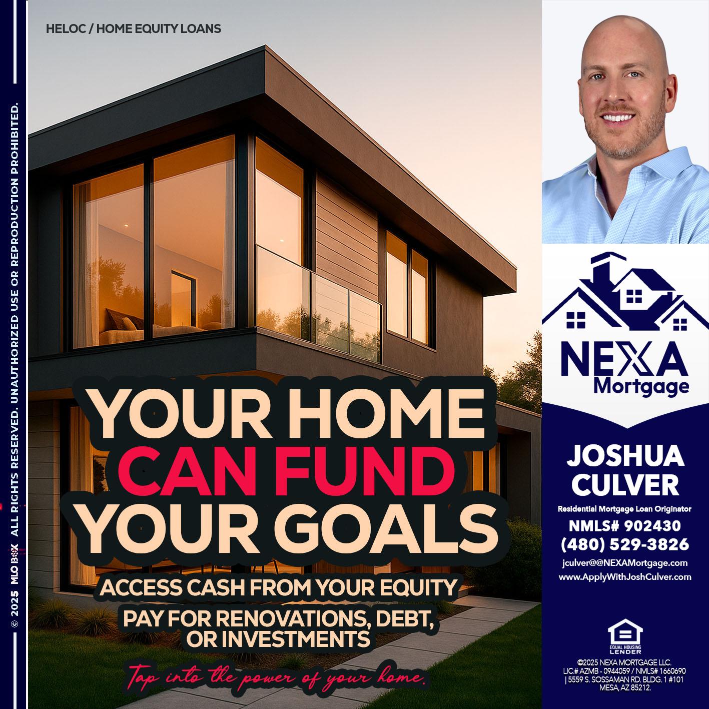 HELOC - Joshua Culver -Residential Mortgage Loan Originator & Recruiter