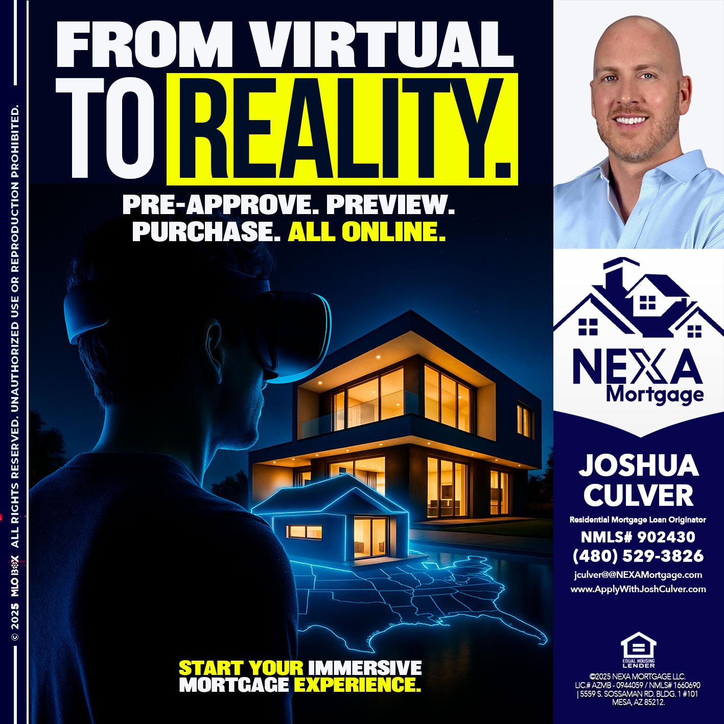FROM VIRTUAL - Joshua Culver -Residential Mortgage Loan Originator & Recruiter