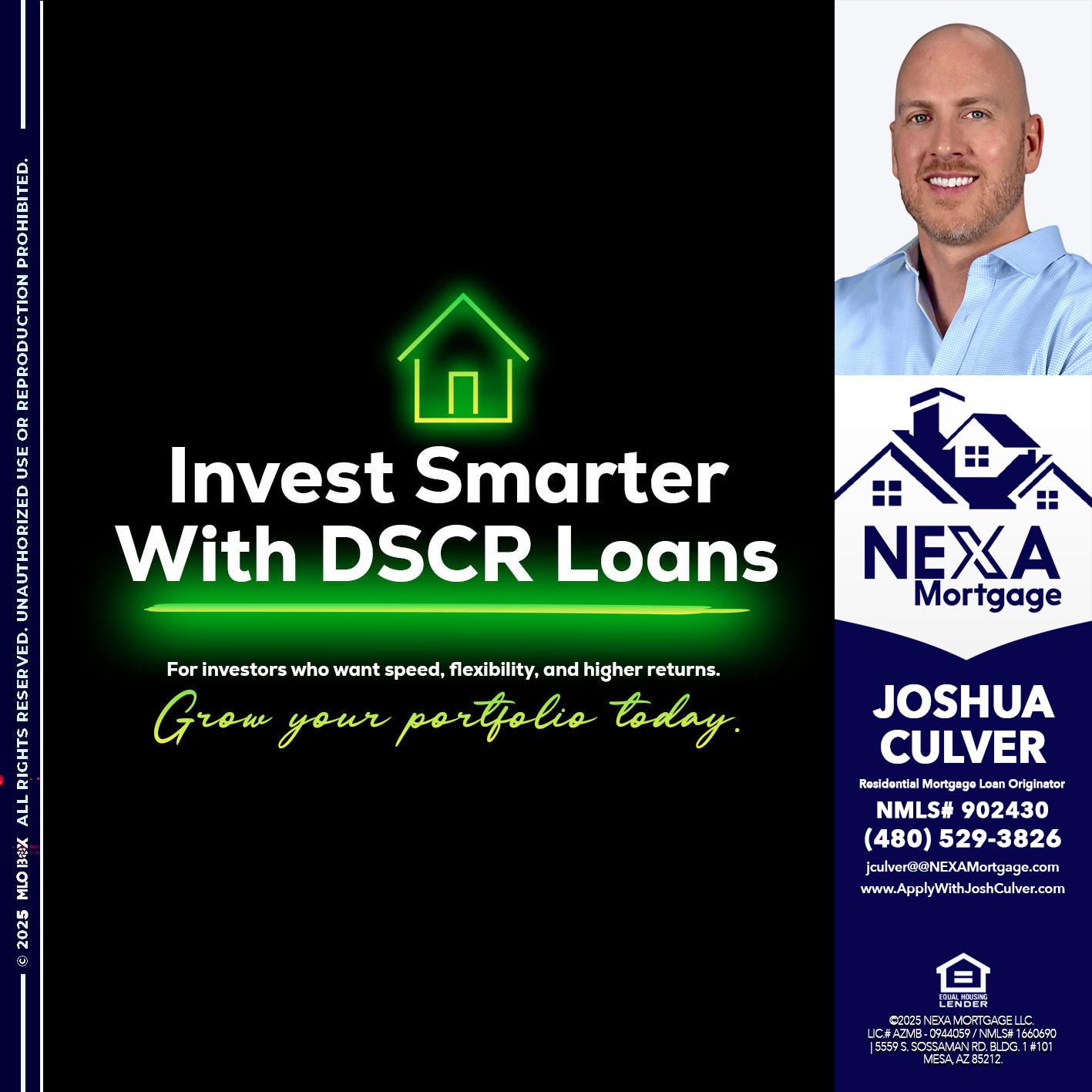 invest smarter - Joshua Culver -Residential Mortgage Loan Originator & Recruiter