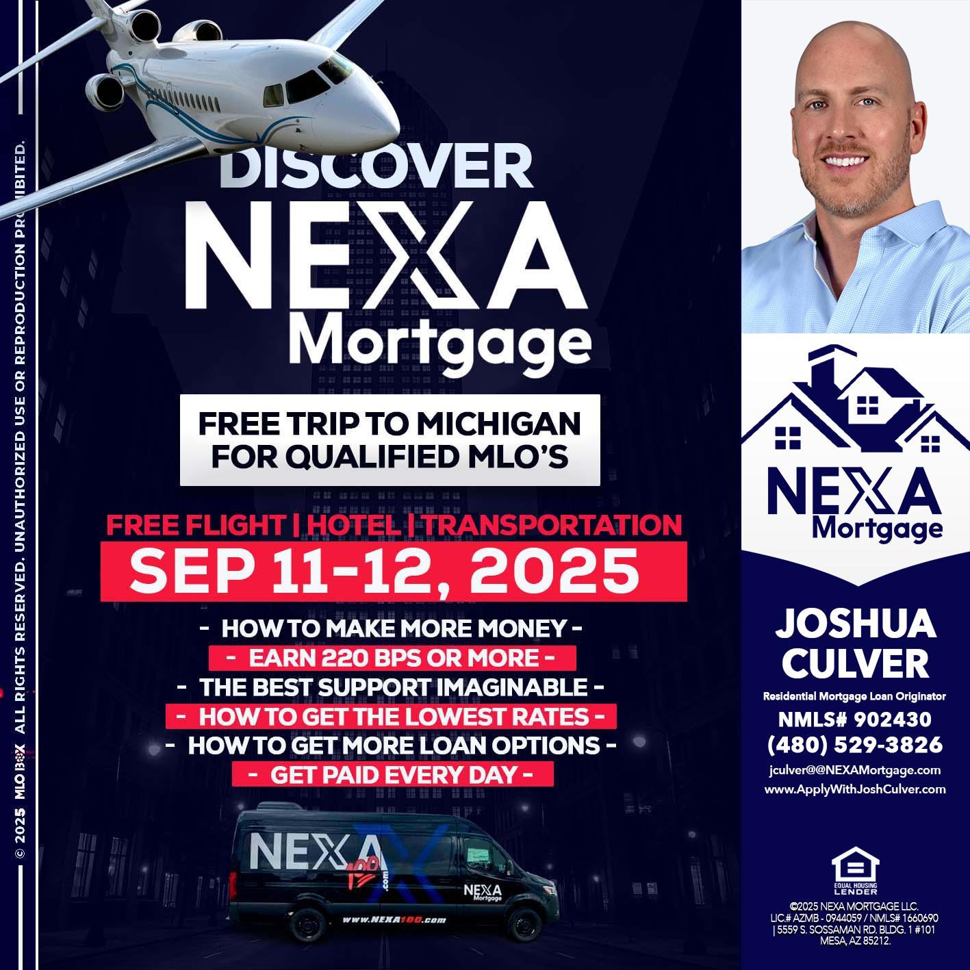DISCOVER NEXA MORTGAGE - Joshua Culver -Residential Mortgage Loan Originator & Recruiter