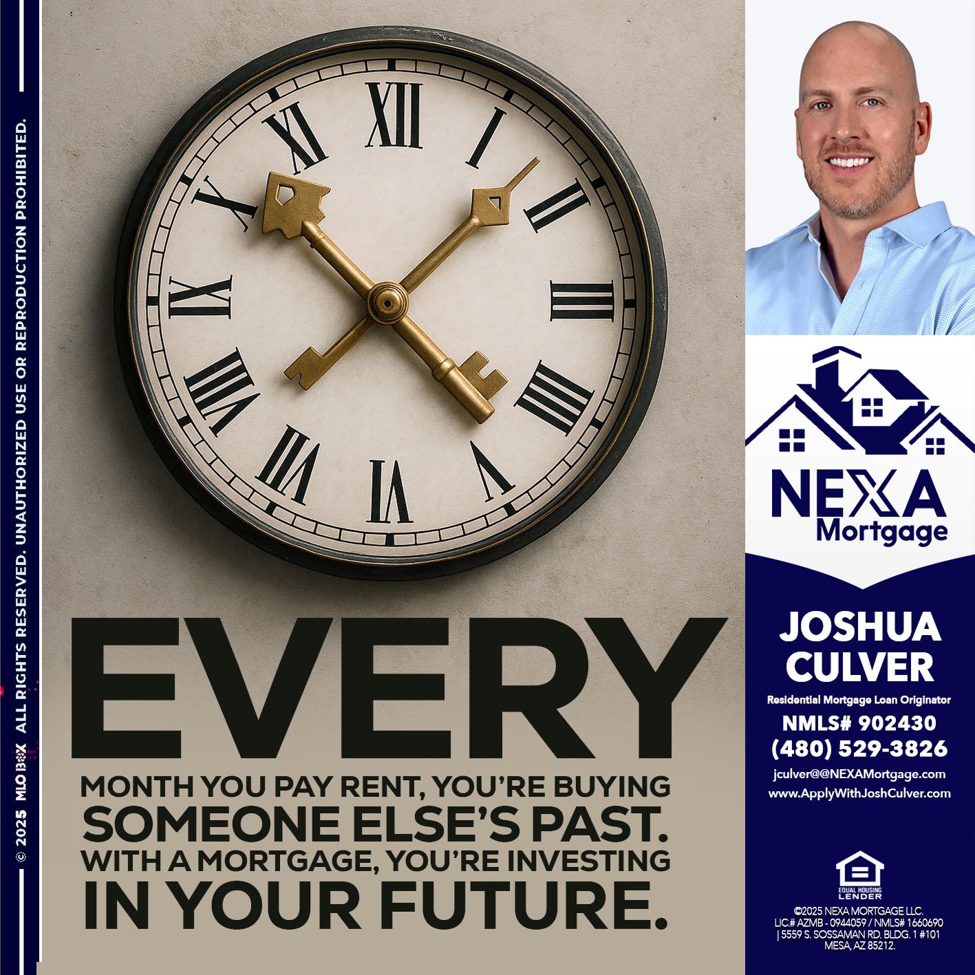 EVERY MONTH - Joshua Culver -Residential Mortgage Loan Originator & Recruiter