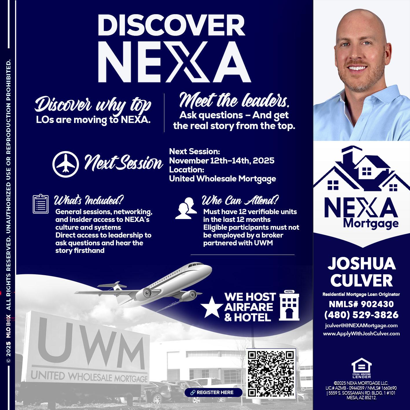 DISCOVER NEXA - Joshua Culver -Residential Mortgage Loan Originator & Recruiter