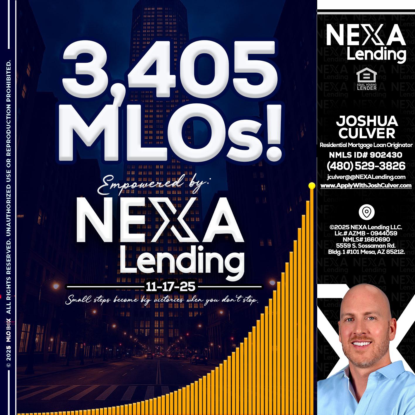 3405 MLOs - Joshua Culver -Residential Mortgage Loan Originator & Recruiter