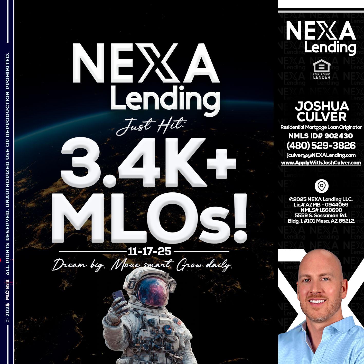 3.4K MLOs - Joshua Culver -Residential Mortgage Loan Originator & Recruiter