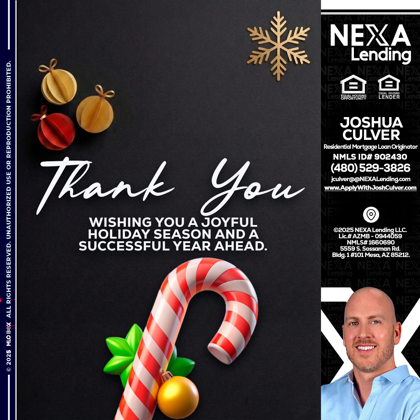 THANK YOU - Joshua Culver -Residential Mortgage Loan Originator & Recruiter