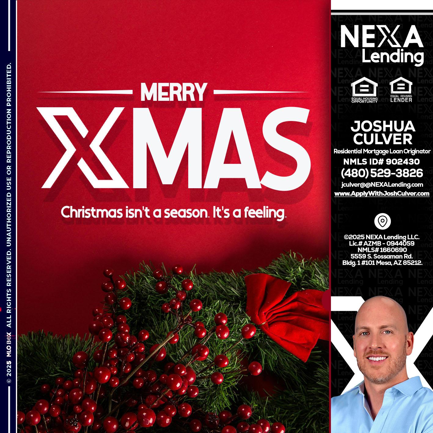 merry xmas - Joshua Culver -Residential Mortgage Loan Originator & Recruiter
