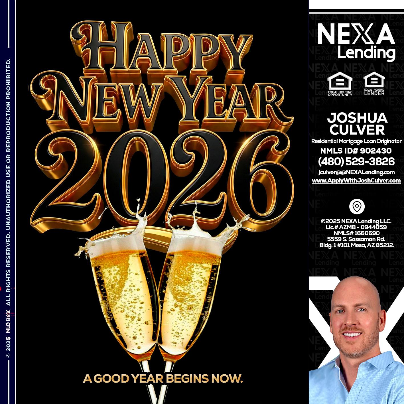 happy new year 2026 - Joshua Culver -Residential Mortgage Loan Originator & Recruiter