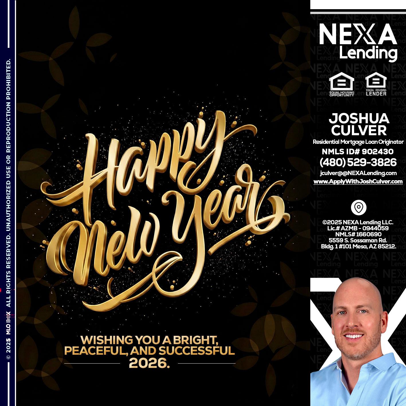 HAPPY NEW YEAR - Joshua Culver -Residential Mortgage Loan Originator & Recruiter