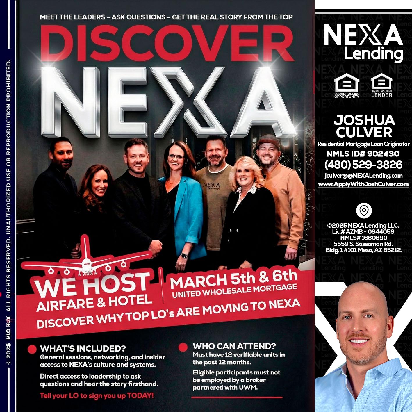 DISCOVER NEXA - Joshua Culver -Residential Mortgage Loan Originator & Recruiter