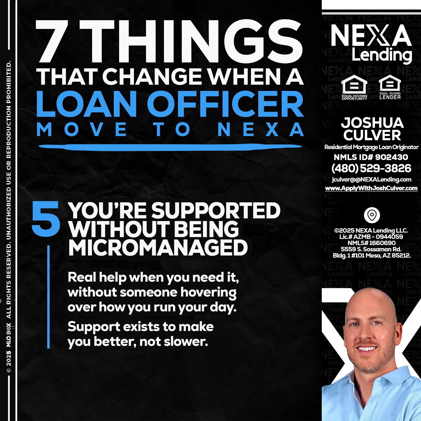 7 THINGS (5) - Joshua Culver -Residential Mortgage Loan Originator & Recruiter