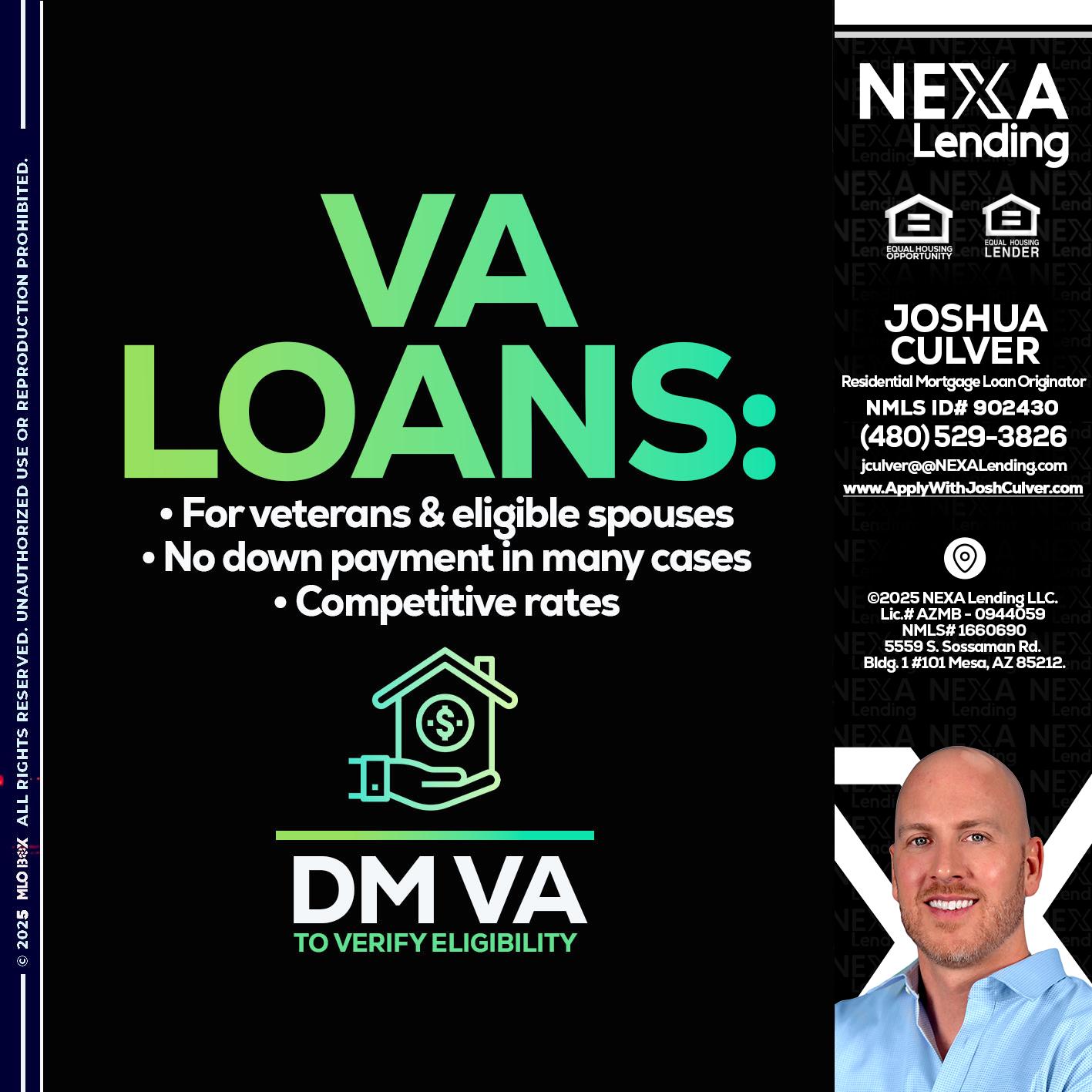 VA LOANS - Joshua Culver -Residential Mortgage Loan Originator & Recruiter