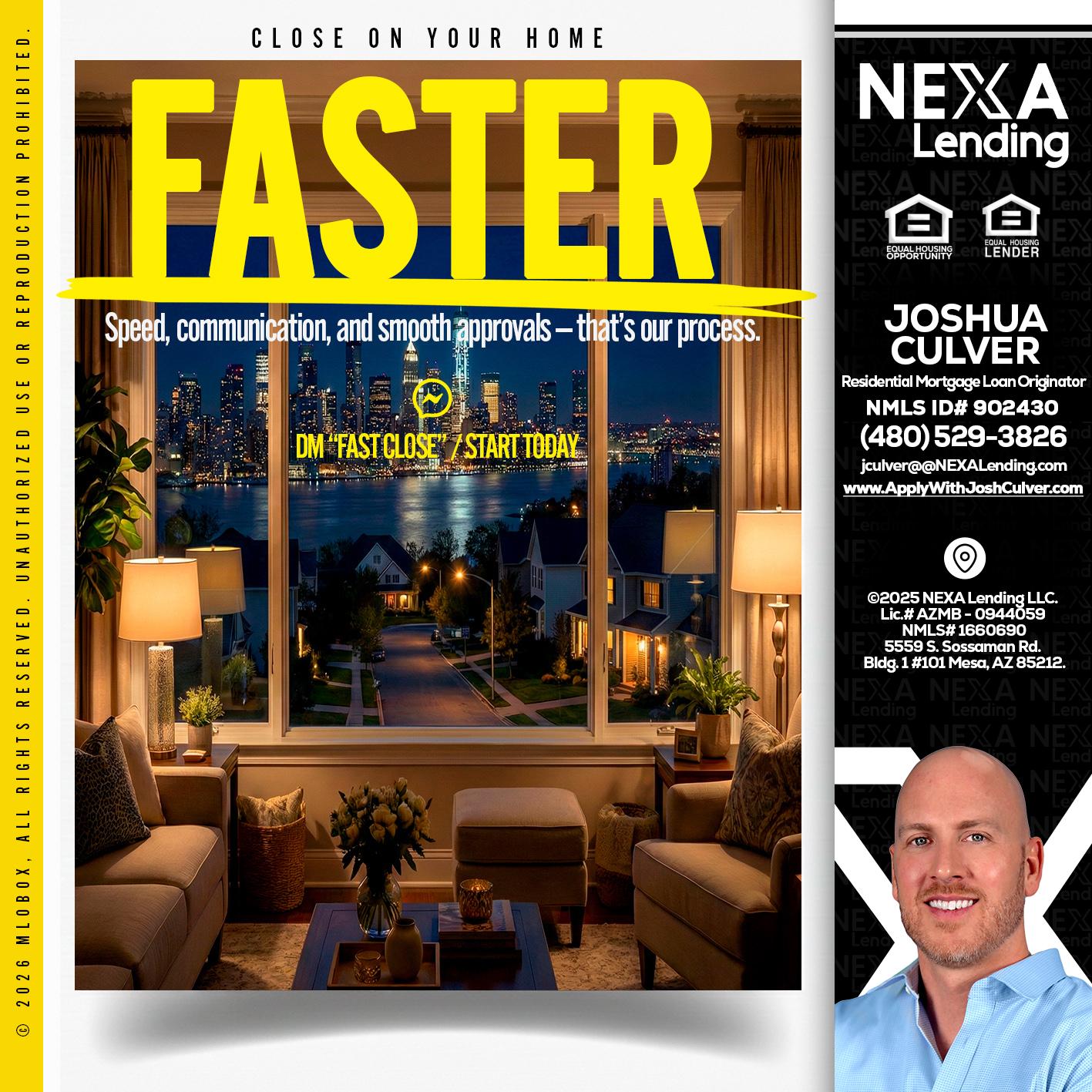 FASTER - Joshua Culver -Residential Mortgage Loan Originator & Recruiter