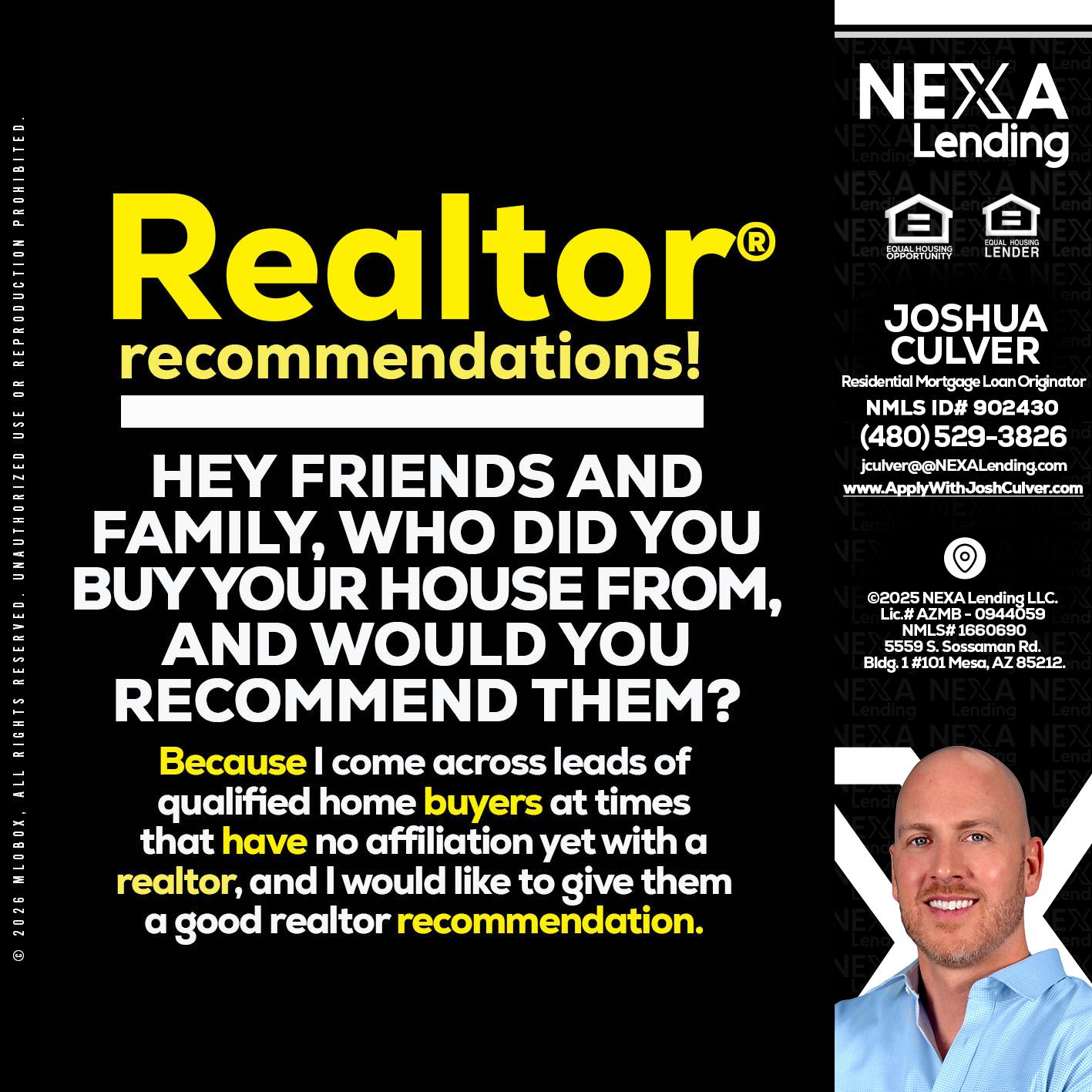 REALTOR - Joshua Culver -Residential Mortgage Loan Originator & Recruiter