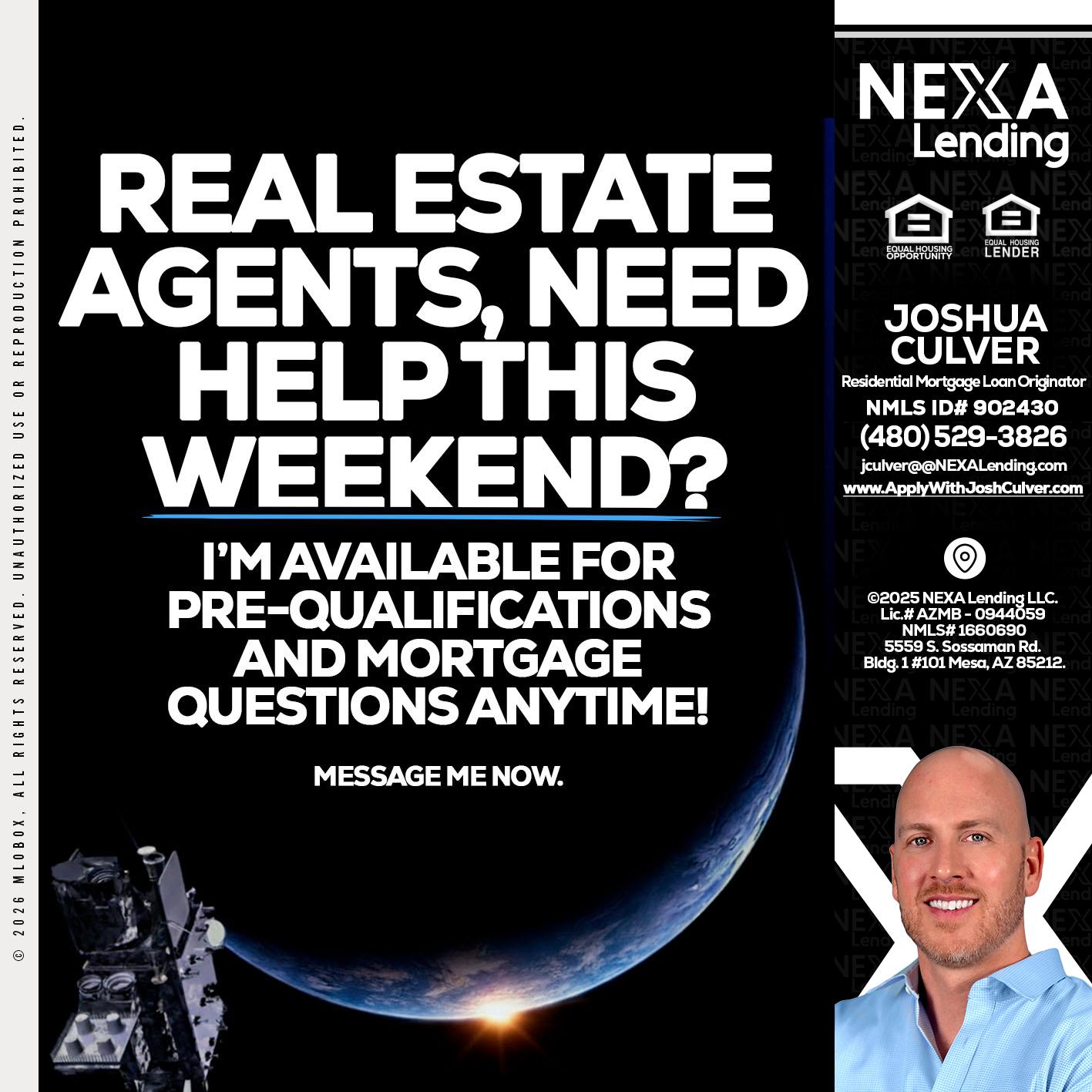 REAL ESTATE AGENTS - Joshua Culver -Residential Mortgage Loan Originator & Recruiter