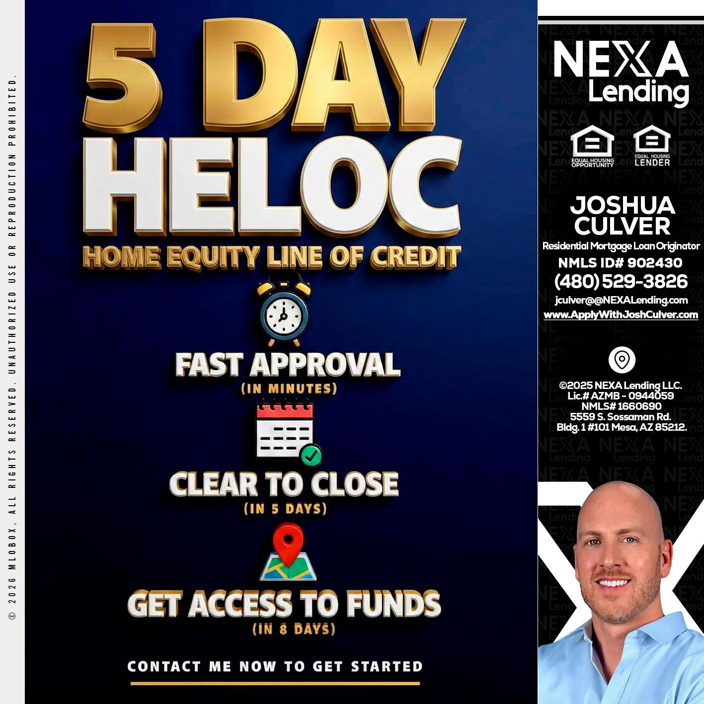 5 day hello - Joshua Culver -Residential Mortgage Loan Originator & Recruiter