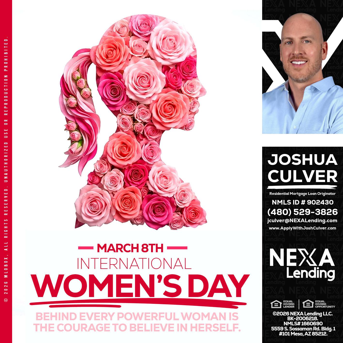 MARCH 8TH - Joshua Culver -Residential Mortgage Loan Originator & Recruiter