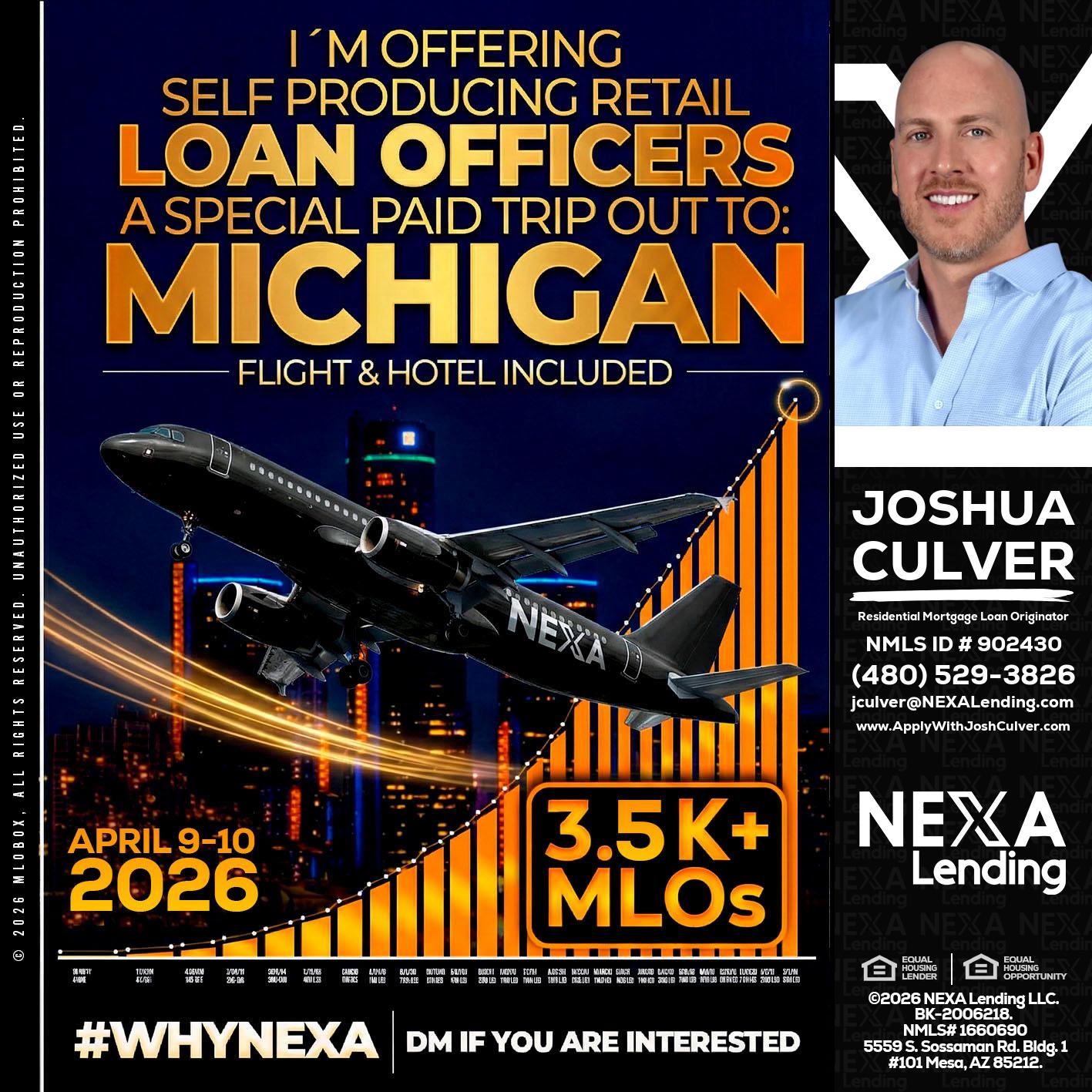 3.5K - Joshua Culver -Residential Mortgage Loan Originator & Recruiter