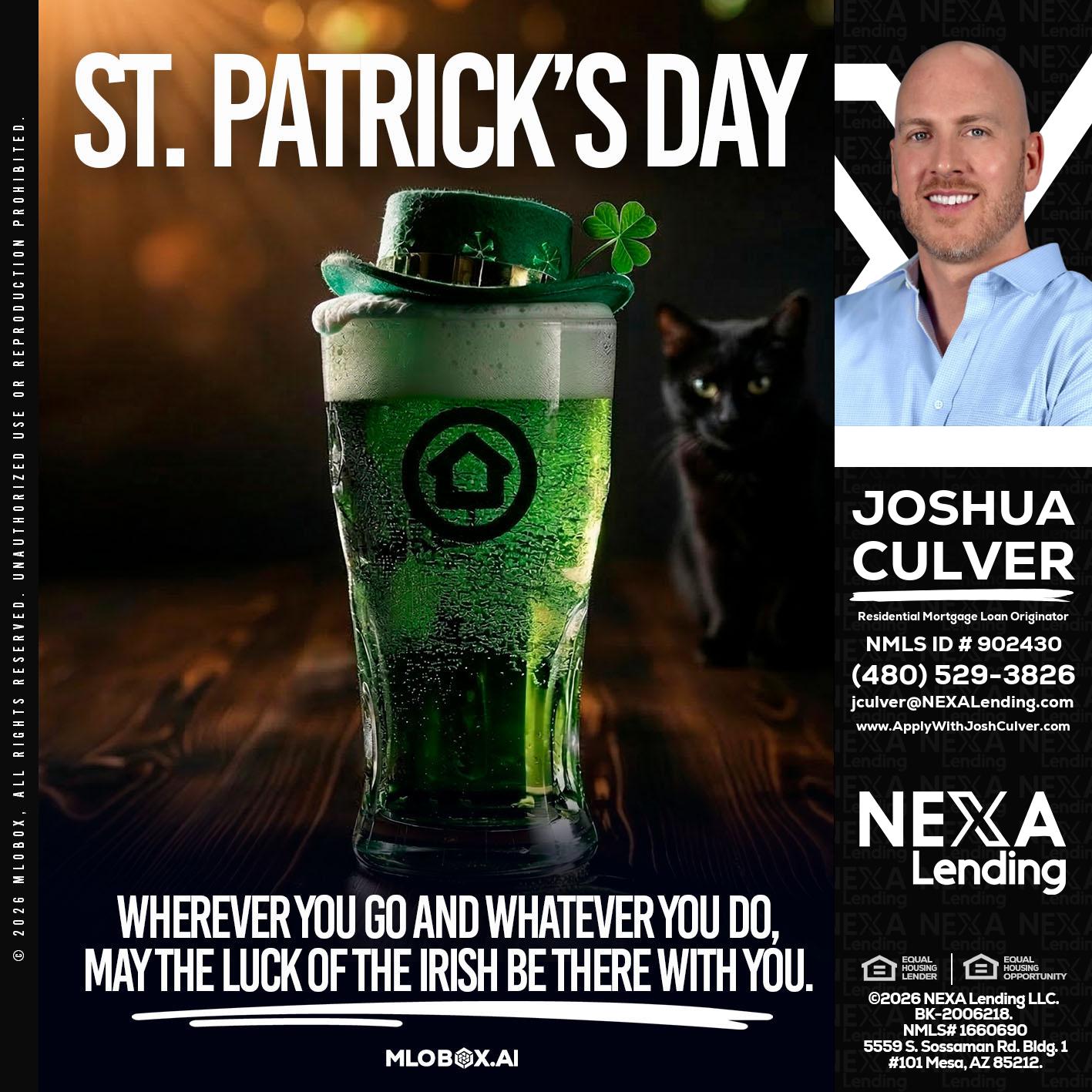 st. Patricks day - Joshua Culver -Residential Mortgage Loan Originator & Recruiter