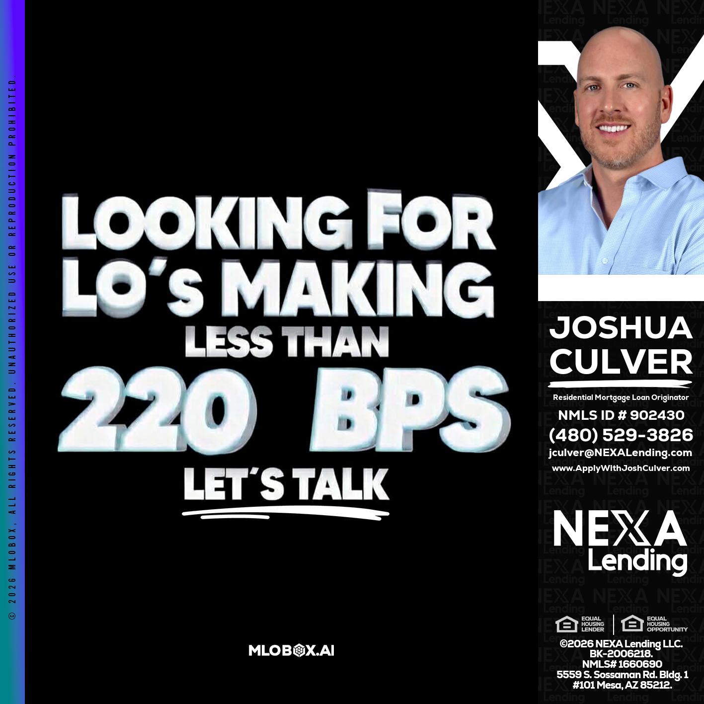 LOOKING FOR - Joshua Culver -Residential Mortgage Loan Originator & Recruiter