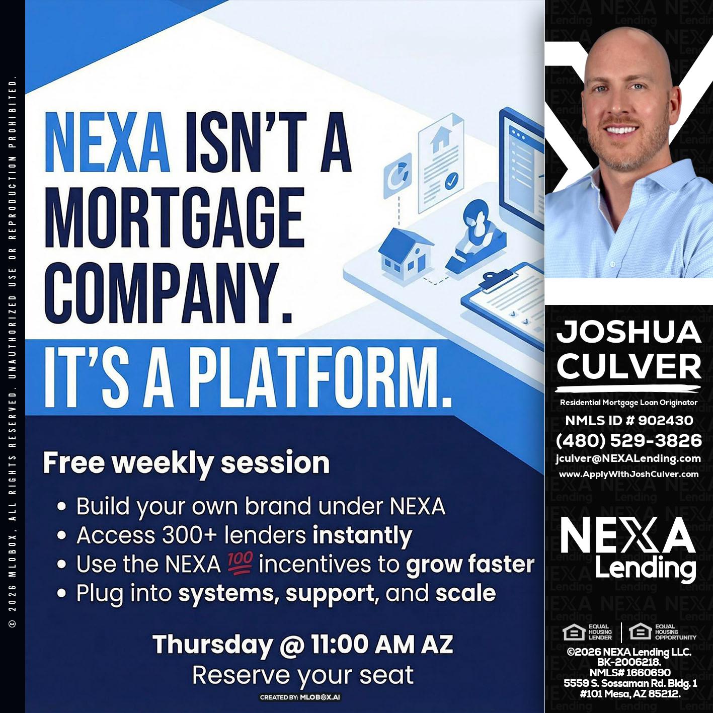 NEXA ISNT - Joshua Culver -Residential Mortgage Loan Originator & Recruiter