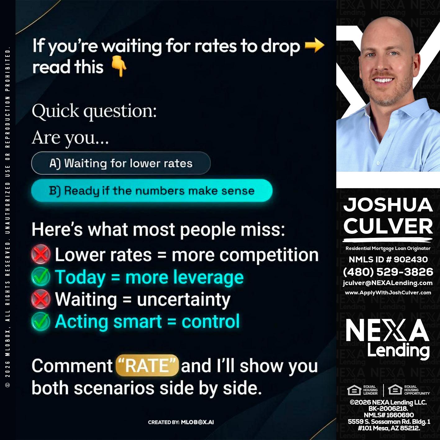 IF YOU ARE - Joshua Culver -Residential Mortgage Loan Originator & Recruiter