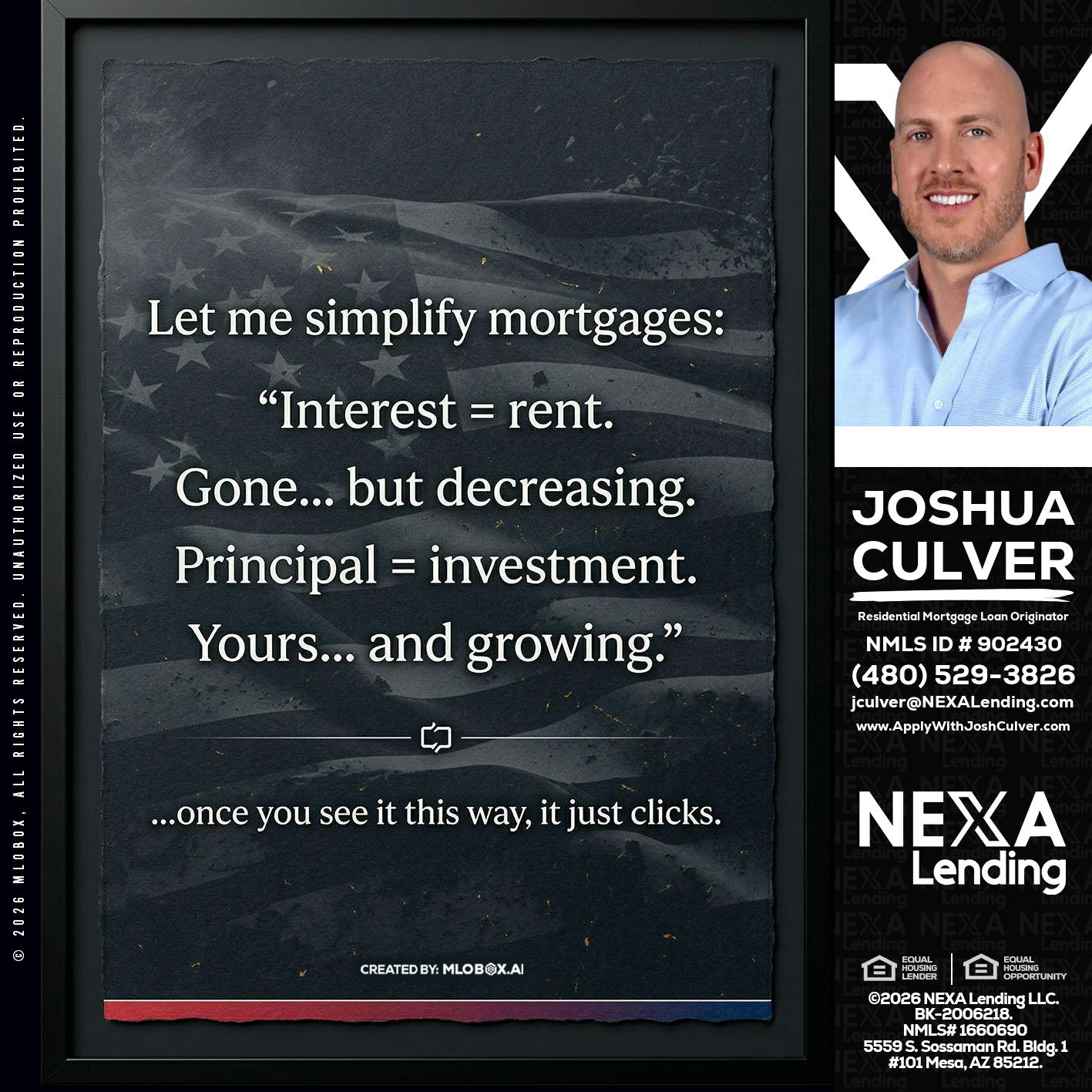 LET ME SIMPLIFY - Joshua Culver -Residential Mortgage Loan Originator & Recruiter