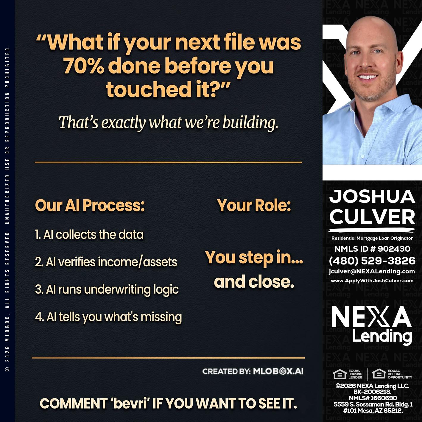 WHAT IF YOUR - Joshua Culver -Residential Mortgage Loan Originator & Recruiter