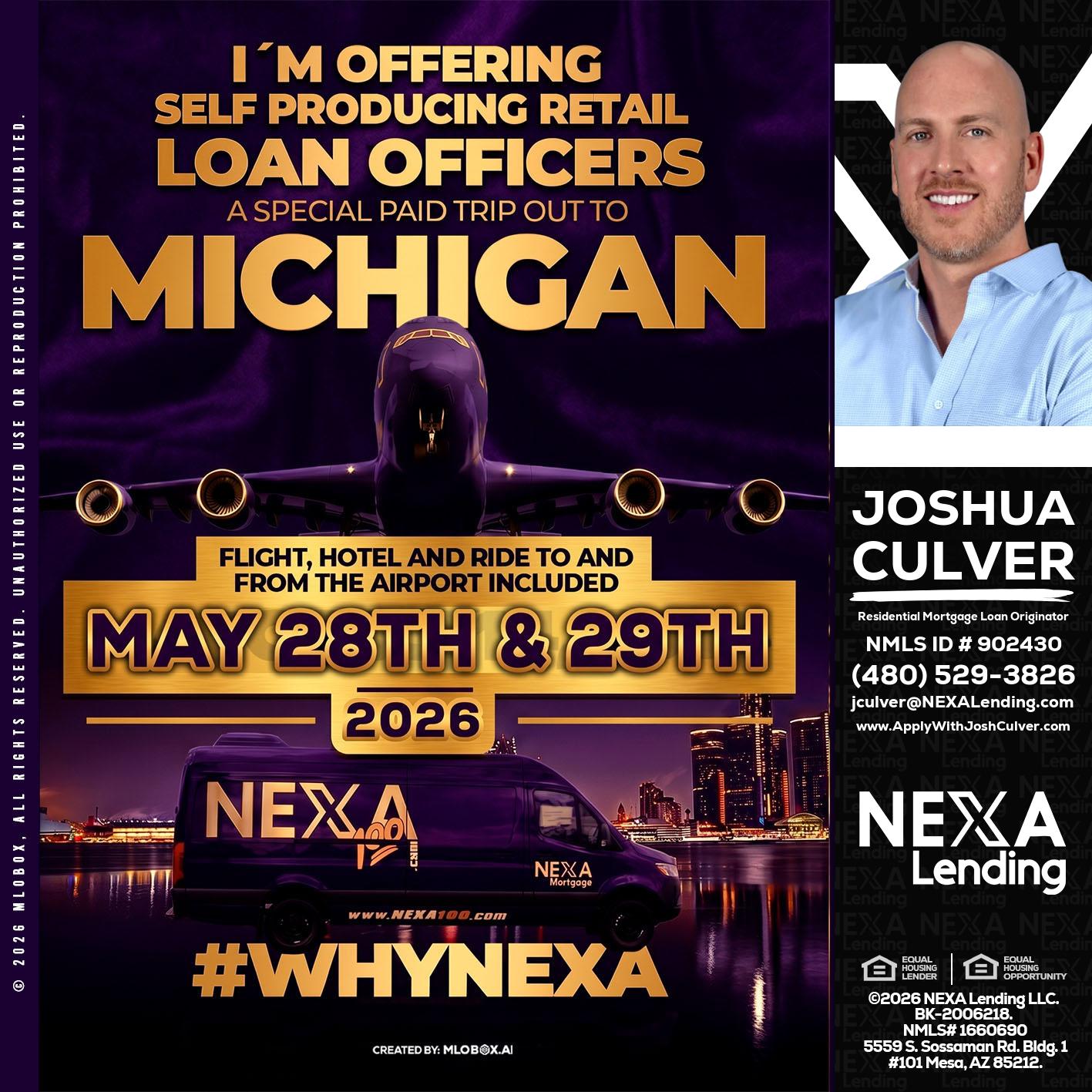 MICHIGAN - Joshua Culver -Residential Mortgage Loan Originator & Recruiter