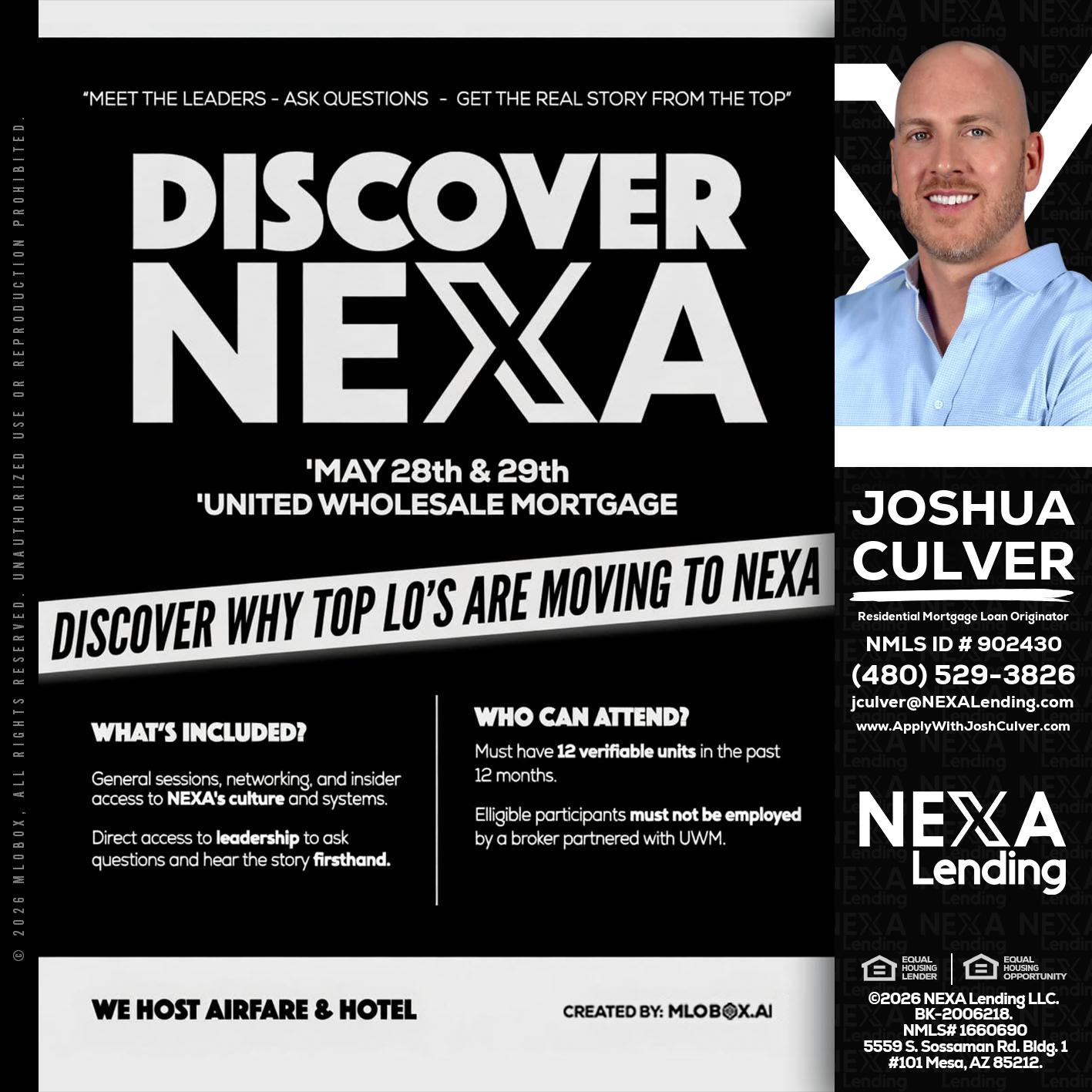 DISCOVER NEXA - Joshua Culver -Residential Mortgage Loan Originator & Recruiter