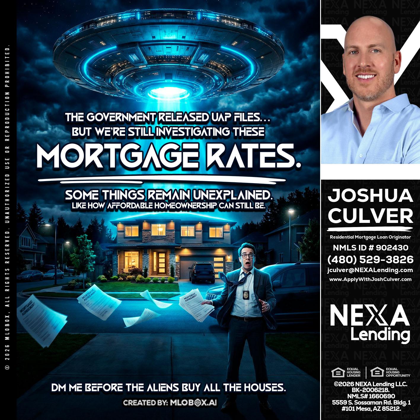 MORTGAGE RATES - Joshua Culver -Residential Mortgage Loan Originator & Recruiter