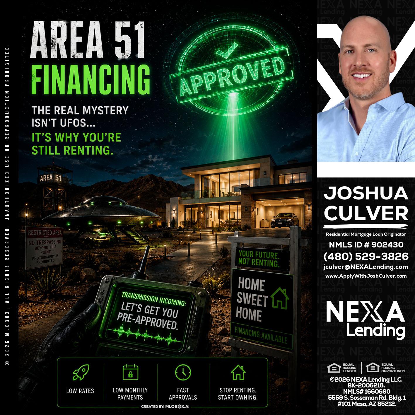 AREA 51 - Joshua Culver -Residential Mortgage Loan Originator & Recruiter