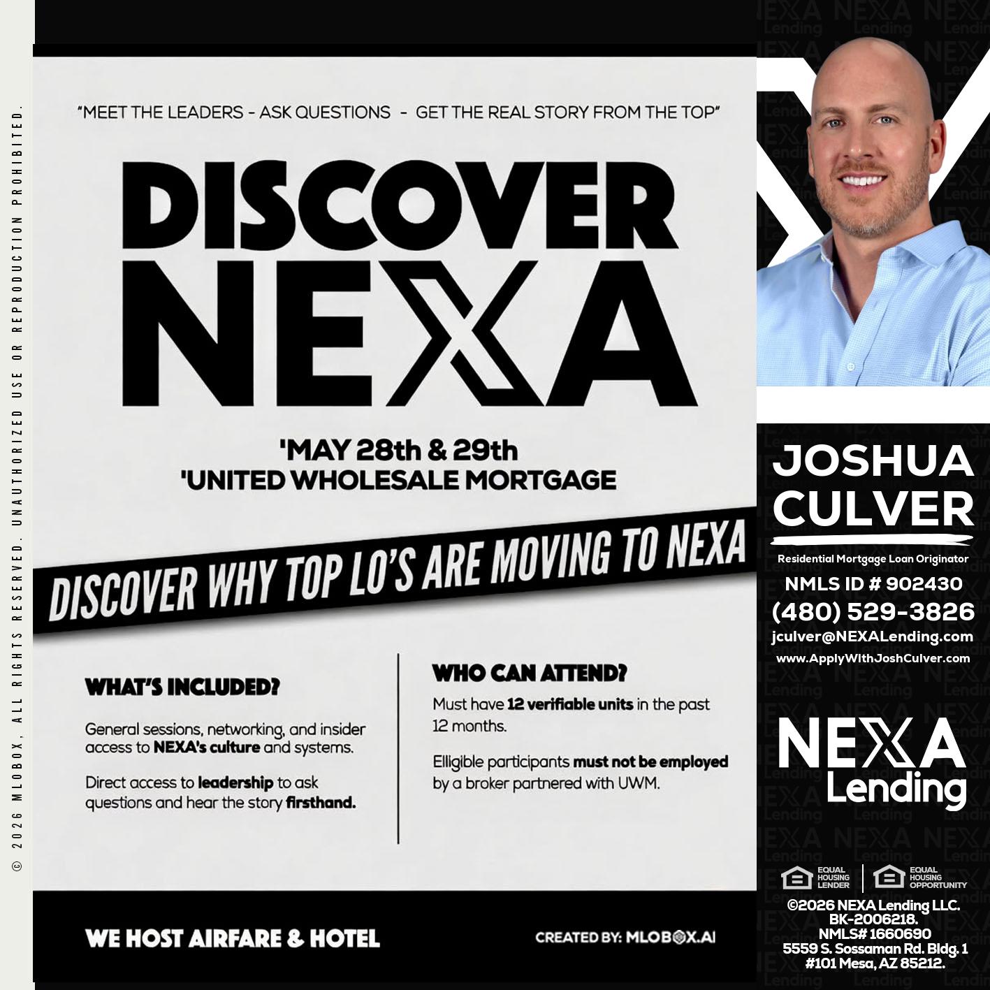 DISCOVER NEXA - Joshua Culver -Residential Mortgage Loan Originator & Recruiter