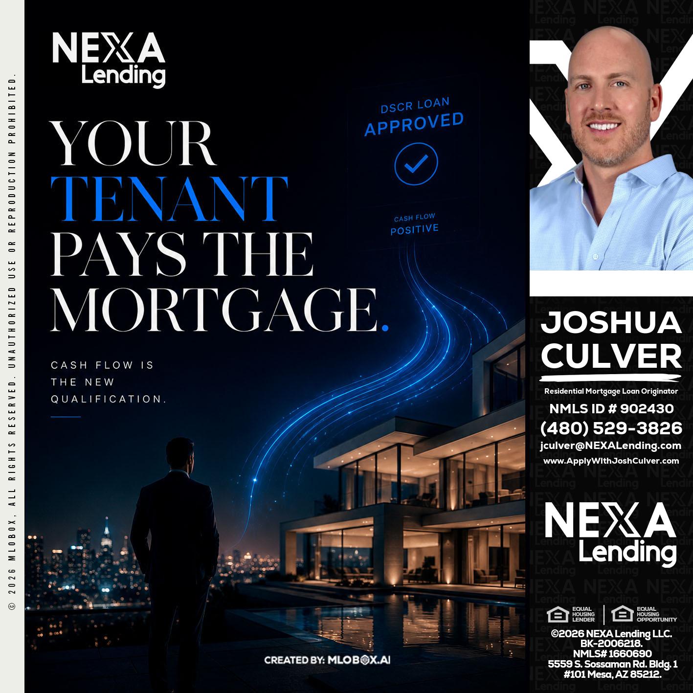 DSCR LOANS - Joshua Culver -Residential Mortgage Loan Originator & Recruiter
