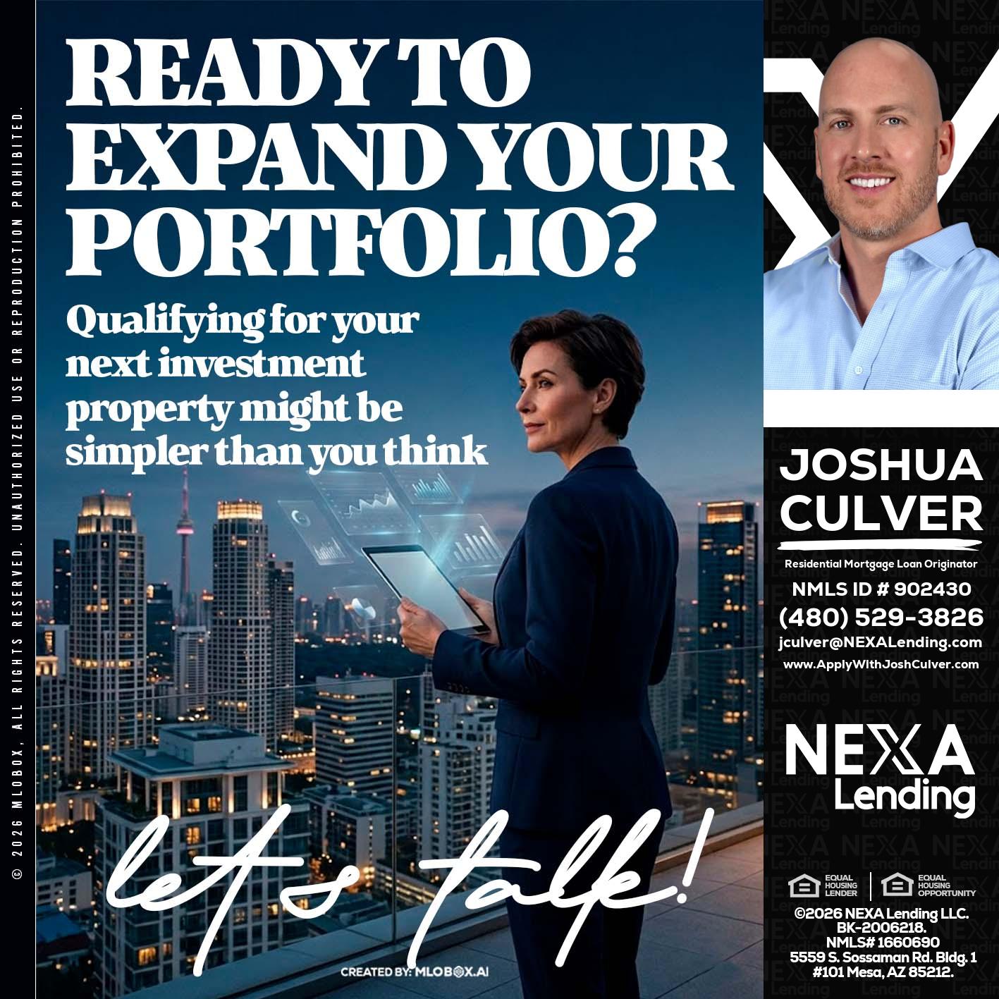 READY TO EXPAND - Joshua Culver -Residential Mortgage Loan Originator & Recruiter