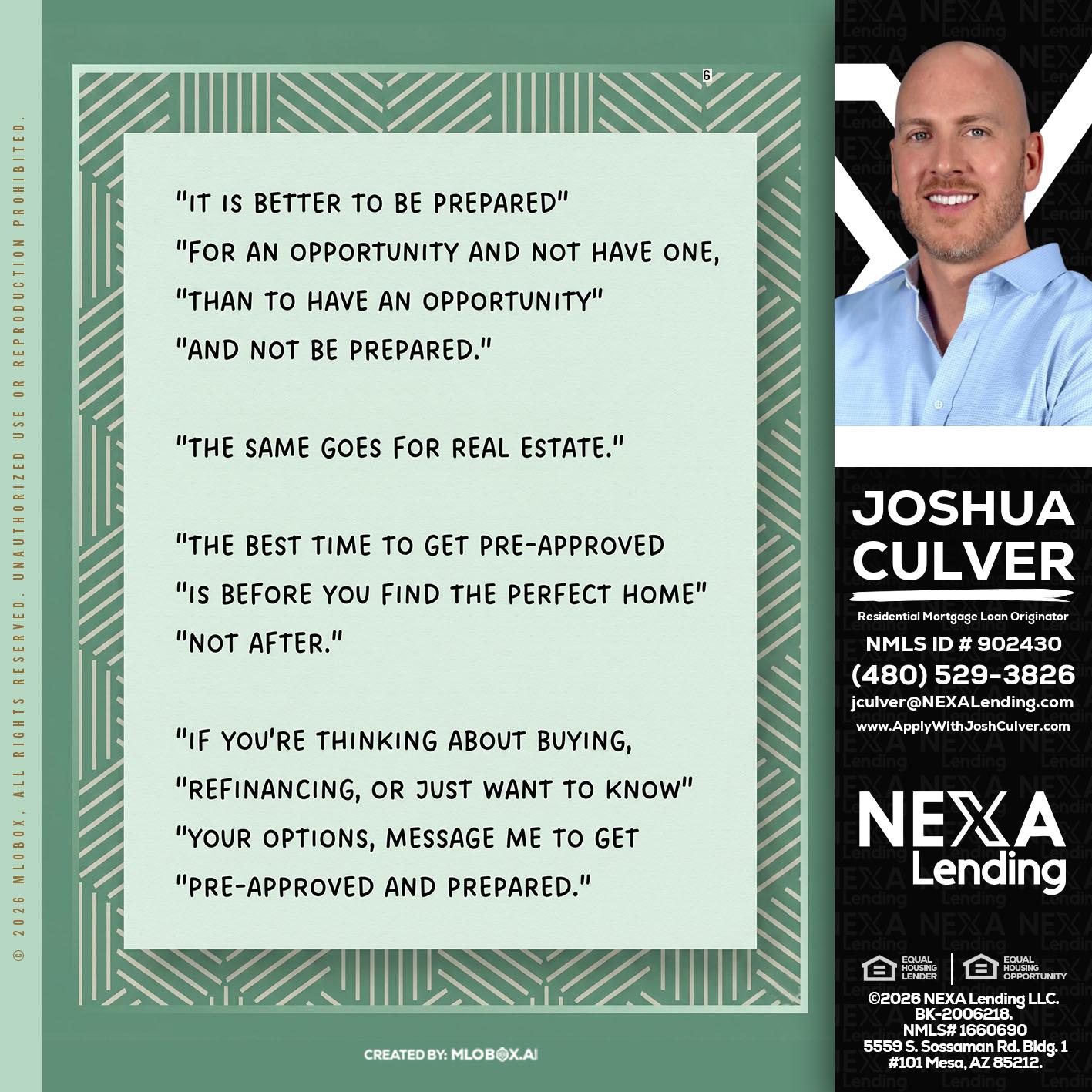 its better - Joshua Culver -Residential Mortgage Loan Originator & Recruiter