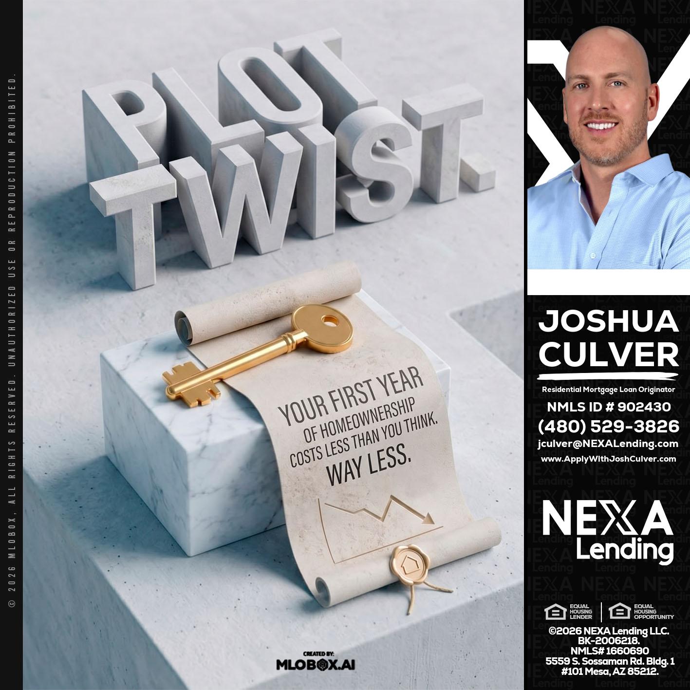 PLOT TWIST - Joshua Culver -Residential Mortgage Loan Originator & Recruiter