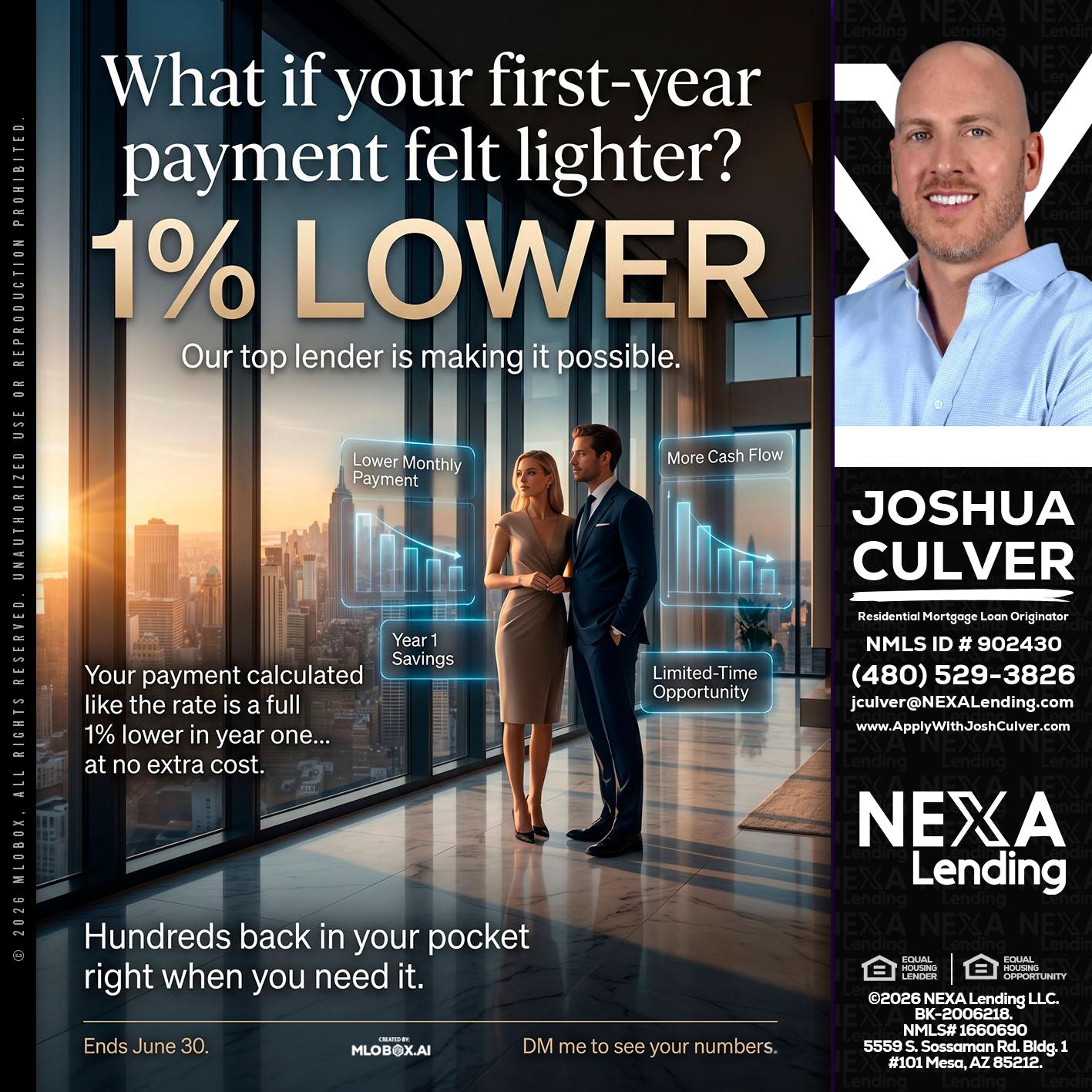 1% LOWER - Joshua Culver -Residential Mortgage Loan Originator & Recruiter