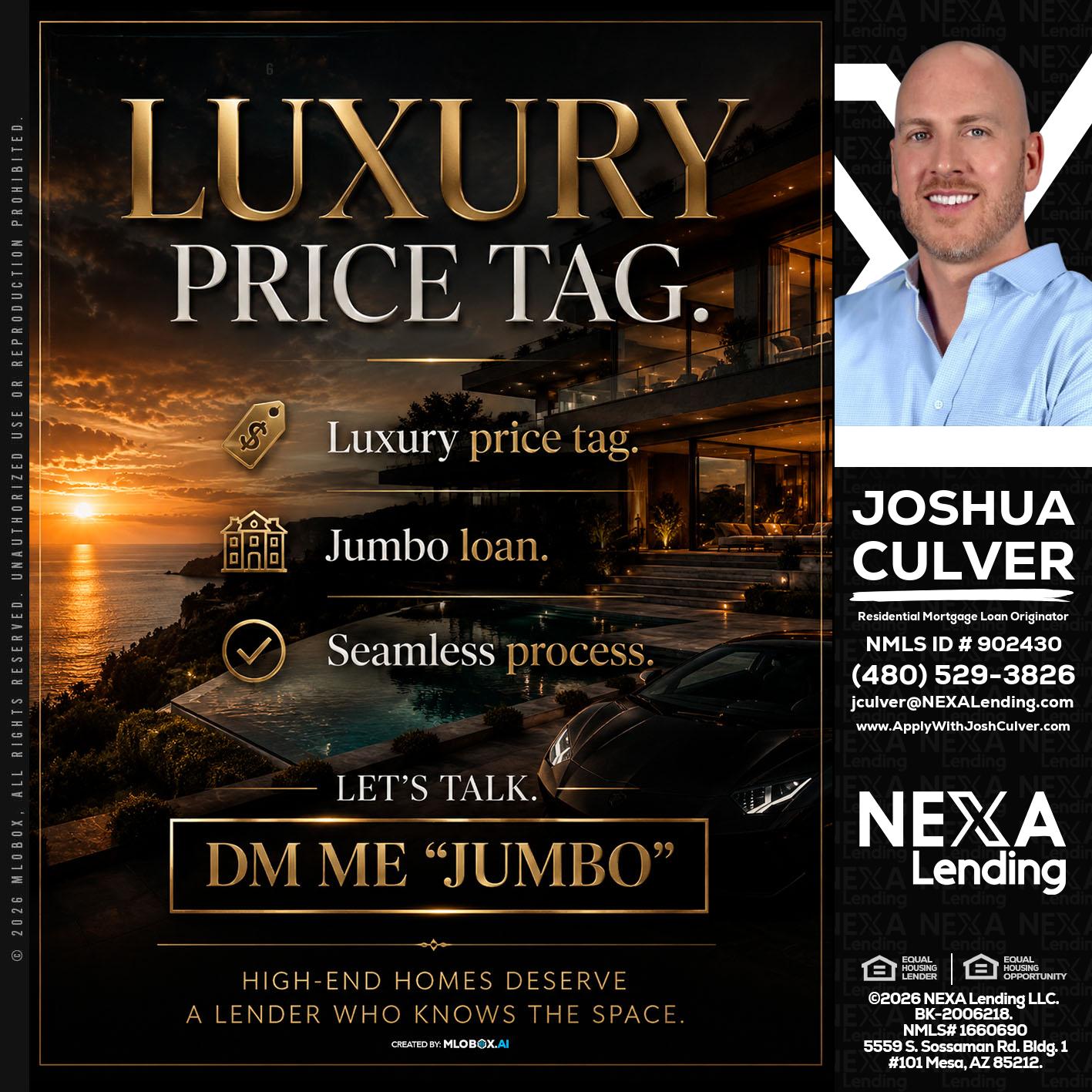 LUXURY PRICE - Joshua Culver -Residential Mortgage Loan Originator & Recruiter