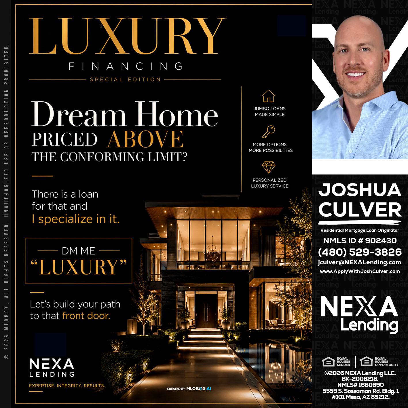 LUXURY - Joshua Culver -Residential Mortgage Loan Originator & Recruiter