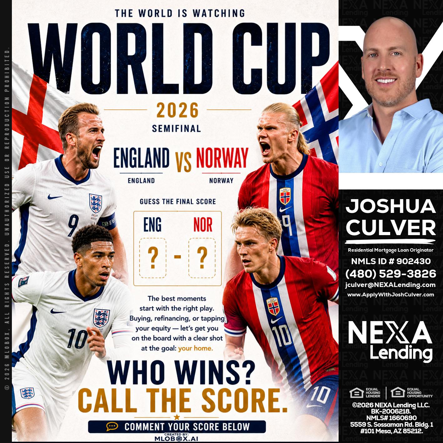 WORLD CUP 2026 - Joshua Culver -Residential Mortgage Loan Originator & Recruiter