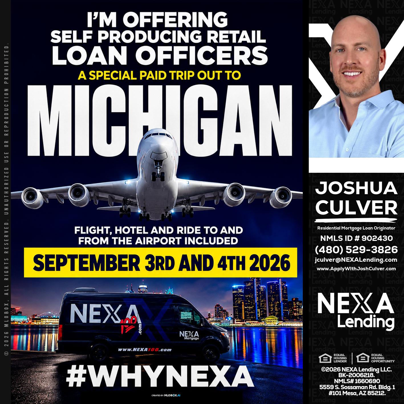 MICHIGAN - Joshua Culver -Residential Mortgage Loan Originator & Recruiter