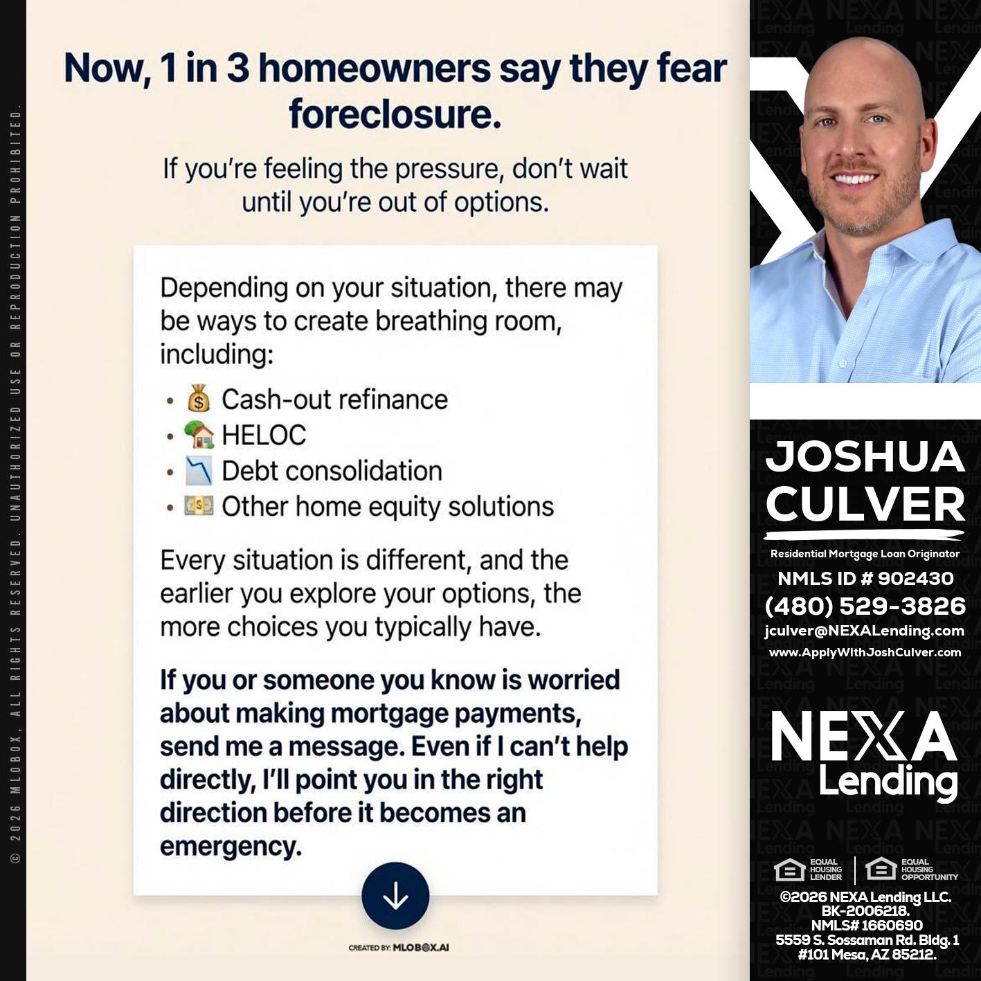 NOW, 1 IN 3 - Joshua Culver -Residential Mortgage Loan Originator & Recruiter