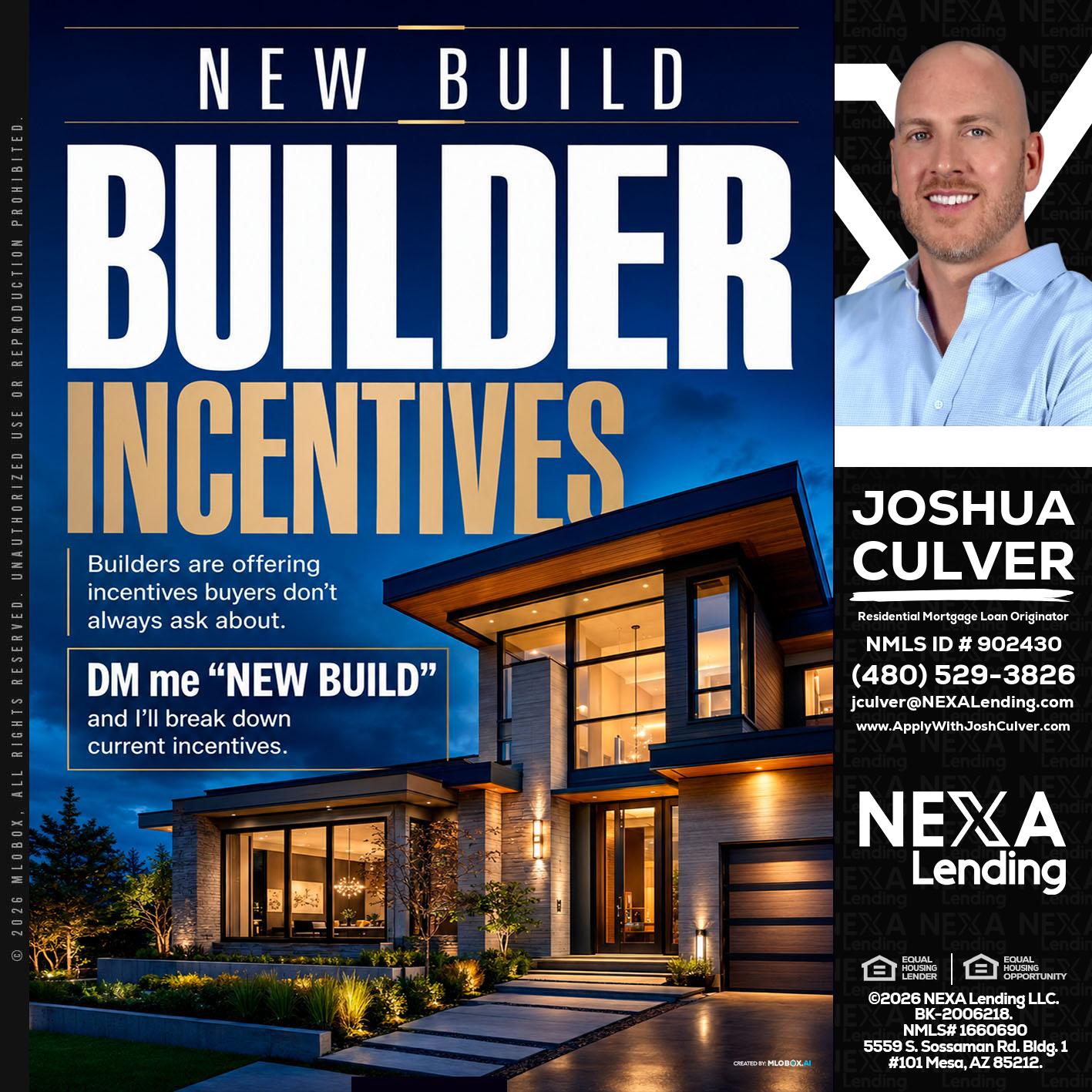 NEW BUILDER - Joshua Culver -Residential Mortgage Loan Originator & Recruiter