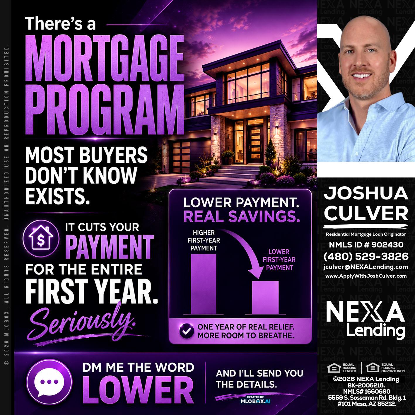 MORTGAGE PROGRAM - Joshua Culver -Residential Mortgage Loan Originator & Recruiter
